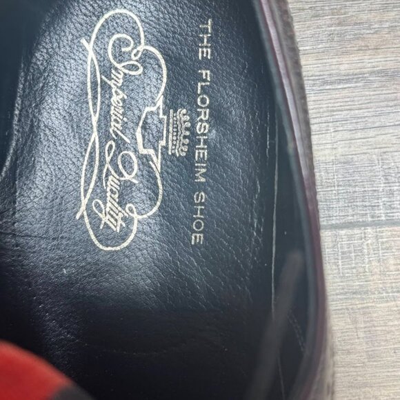 Florsheim Imperial Burgundy Leather Wingtip Oxford Shoes Men's Size 13 - Picture 5 of 8